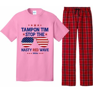 Vote Tampon Tim Will Stop The Red Wave American Flag 2024 Pajama Set