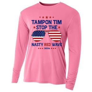 Vote Tampon Tim Will Stop The Red Wave American Flag 2024 Cooling Performance Long Sleeve Crew