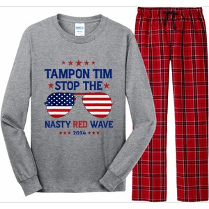 Vote Tampon Tim Will Stop The Red Wave American Flag 2024 Long Sleeve Pajama Set