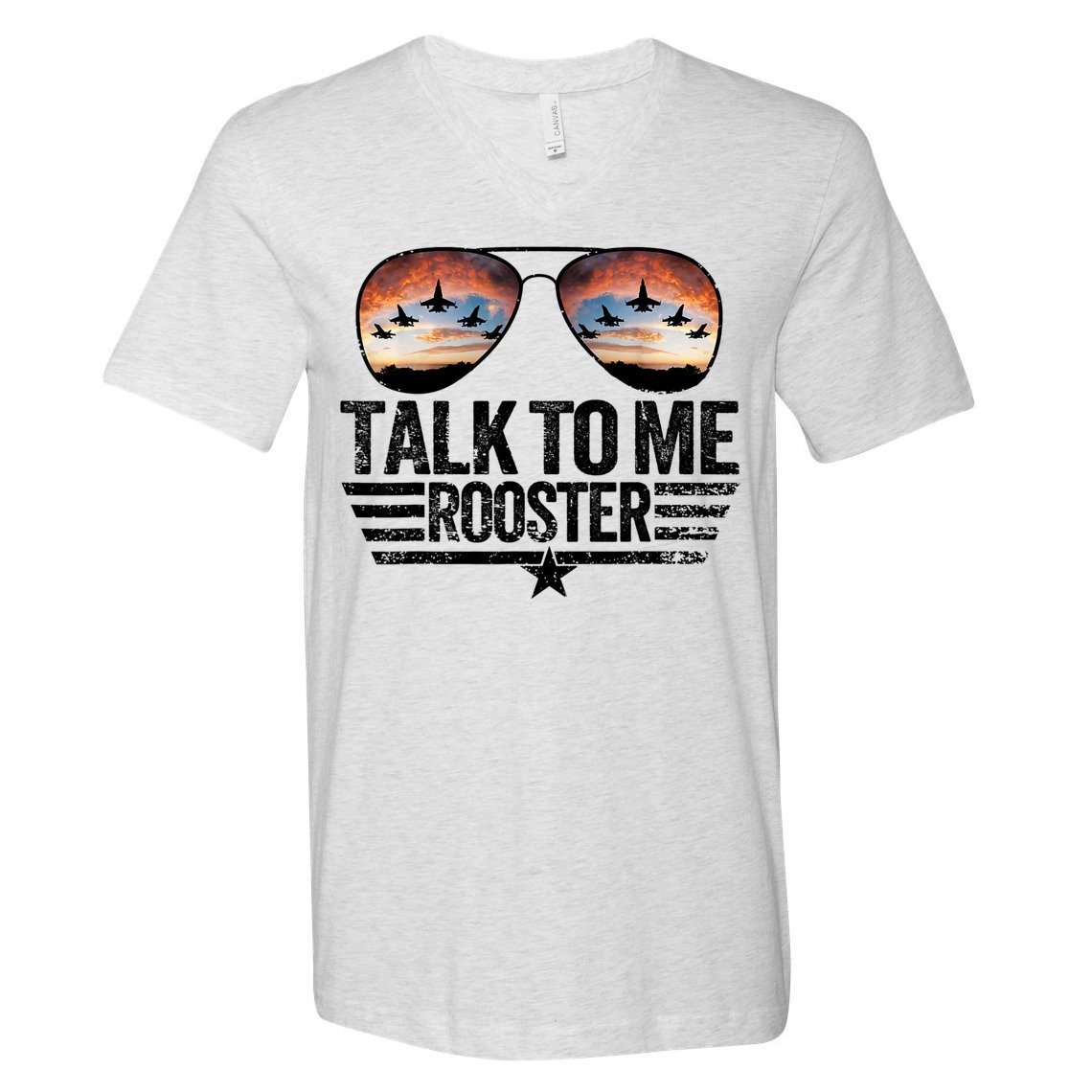 Vintage Talk To Me Rooster Glasses Retro Mens Women V-Neck T-Shirt