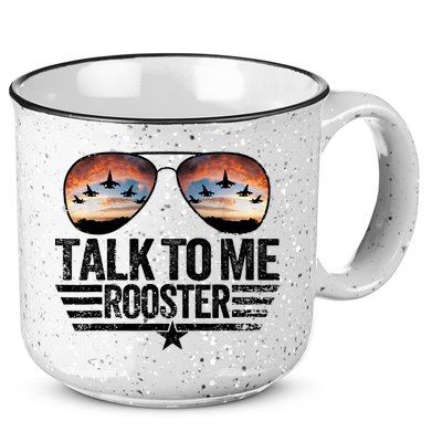 Vintage Talk To Me Rooster Glasses Retro Mens Women 15oz Campfire Ceramic Mug