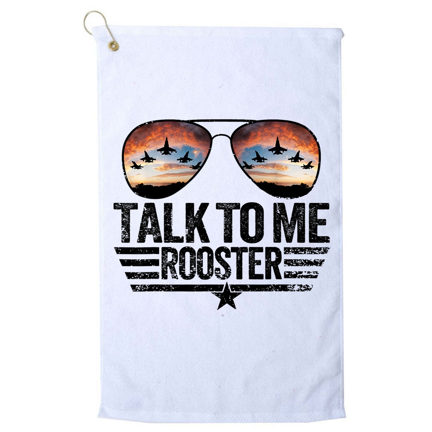 Vintage Talk To Me Rooster Glasses Retro Mens Women Golf Towel
