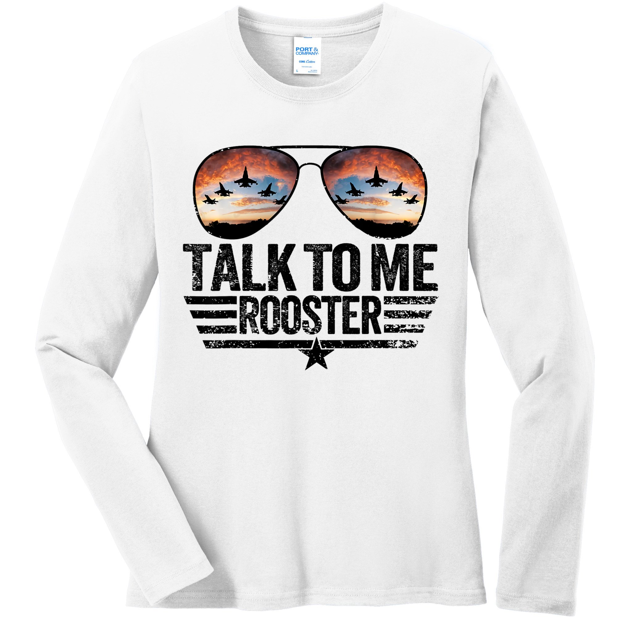 Vintage Talk To Me Rooster Glasses Retro Mens Women Ladies Long Sleeve Shirt
