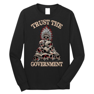 Vintage Trust The Government Skull Native American Long Sleeve Shirt