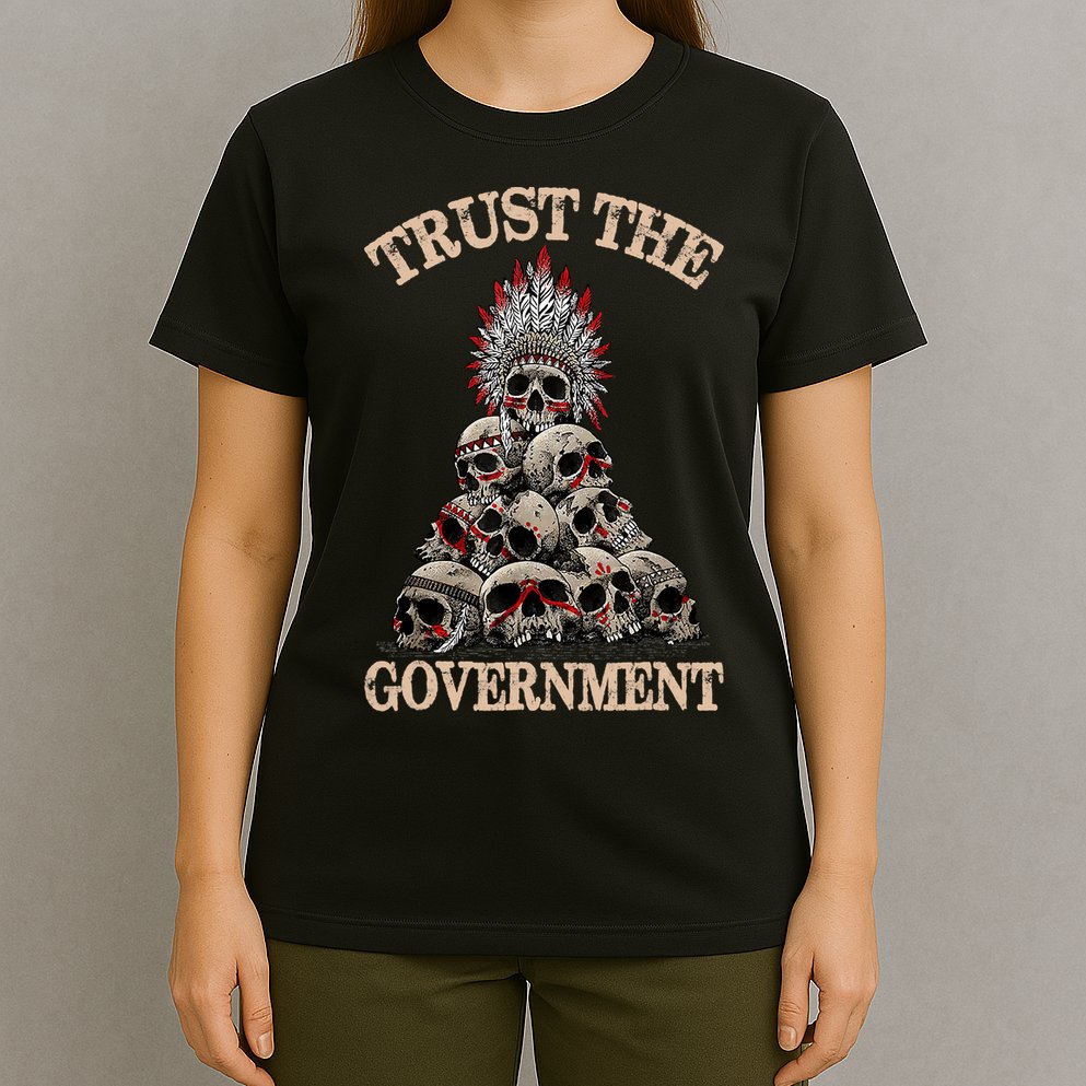 Vintage Trust The Government Skull Native American T-Shirt