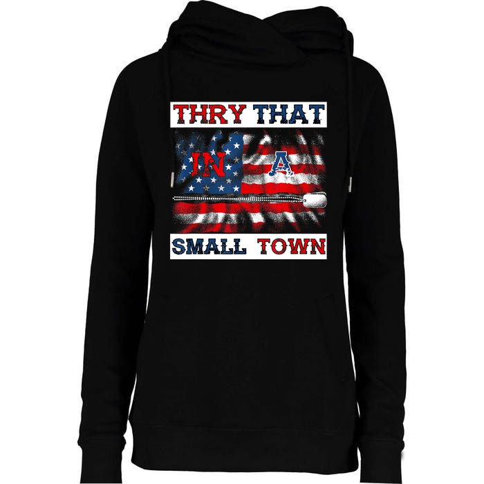 Vintage Try That In My Town American Flag For Women Men Womens Funnel Neck Pullover Hood