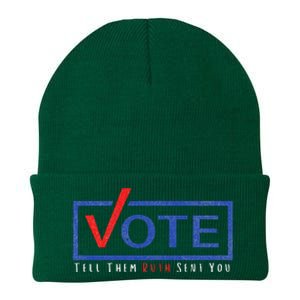 Vote Tell Them Ruth Sent You Political Feminist Distressed Knit Cap Winter Beanie