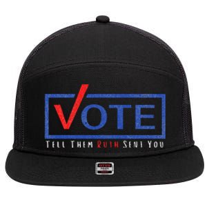 Vote Tell Them Ruth Sent You Political Feminist Distressed 7 Panel Mesh Trucker Snapback Hat