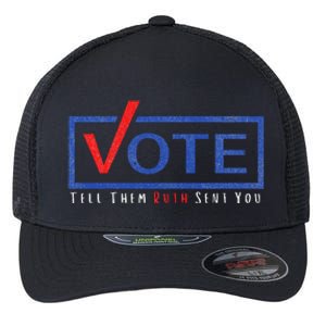 Vote Tell Them Ruth Sent You Political Feminist Distressed Flexfit Unipanel Trucker Cap