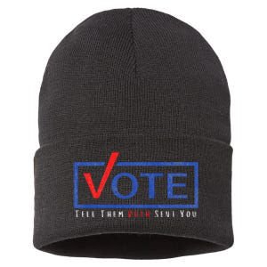 Vote Tell Them Ruth Sent You Political Feminist Distressed Sustainable Knit Beanie