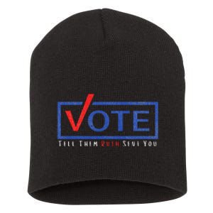 Vote Tell Them Ruth Sent You Political Feminist Distressed Short Acrylic Beanie