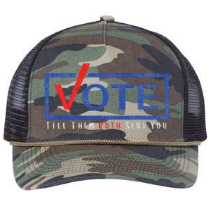 Vote Tell Them Ruth Sent You Political Feminist Distressed Retro Rope Trucker Hat Cap