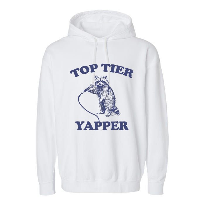 Vintage Top Tier Yapper Meme Retro Cartoon Garment-Dyed Fleece Hoodie