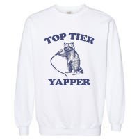 Vintage Top Tier Yapper Meme Retro Cartoon Garment-Dyed Sweatshirt