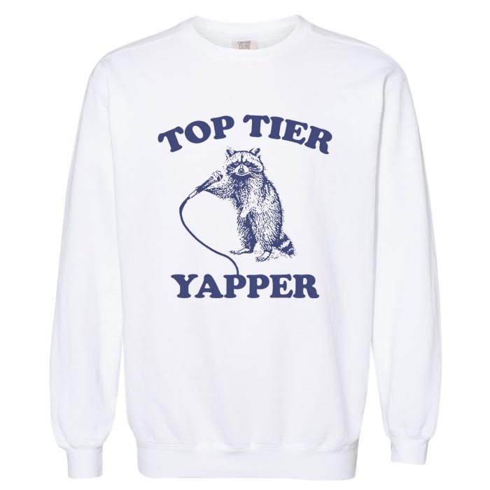 Vintage Top Tier Yapper Meme Retro Cartoon Garment-Dyed Sweatshirt