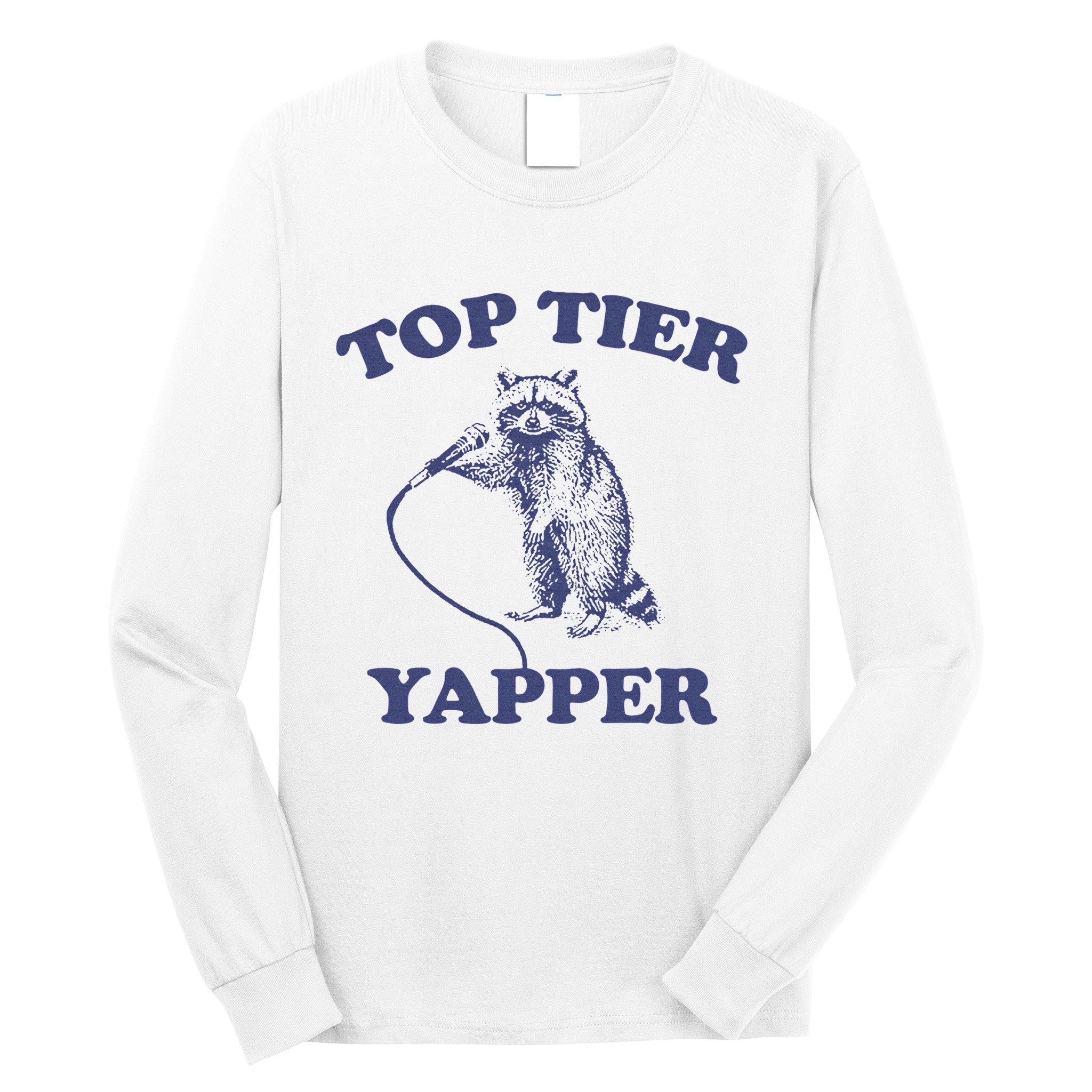 Vintage Top Tier Yapper Meme Retro Cartoon Long Sleeve Shirt