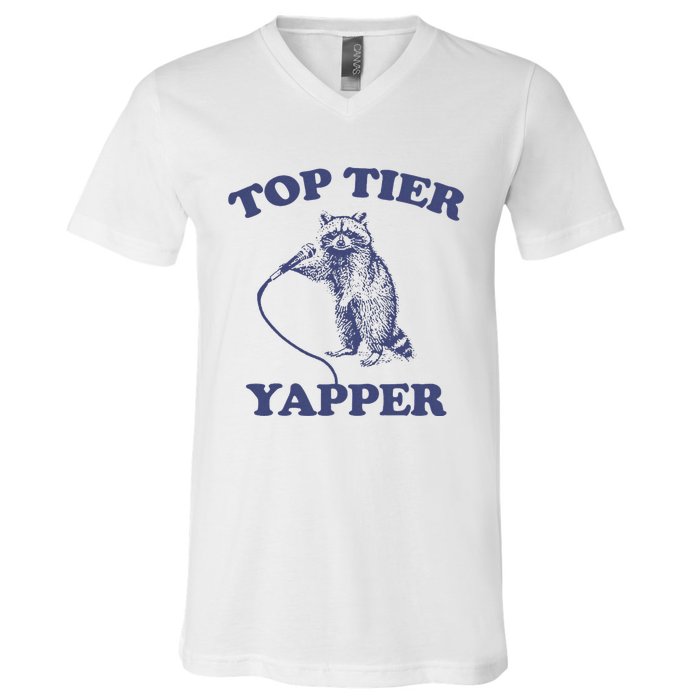 Vintage Top Tier Yapper Meme Retro Cartoon V-Neck T-Shirt