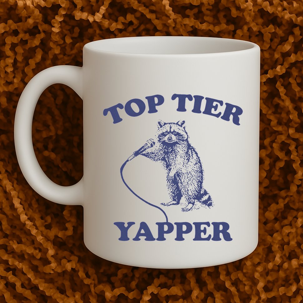 Vintage Top Tier Yapper Meme Retro Cartoon Mug