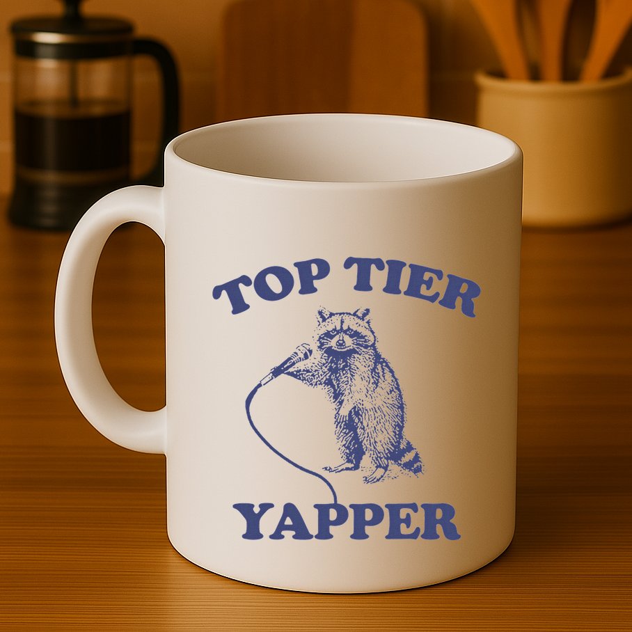 Vintage Top Tier Yapper Meme Retro Cartoon Mug