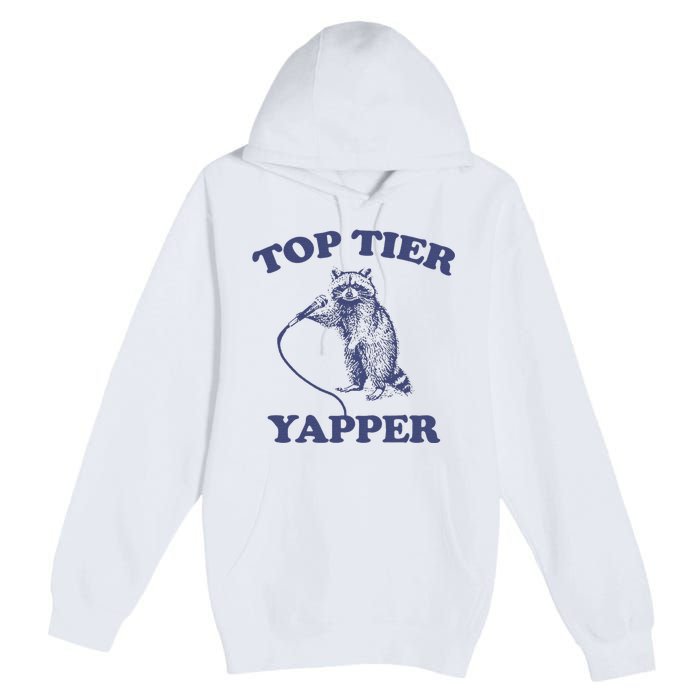 Vintage Top Tier Yapper Meme Retro Cartoon Premium Pullover Hoodie