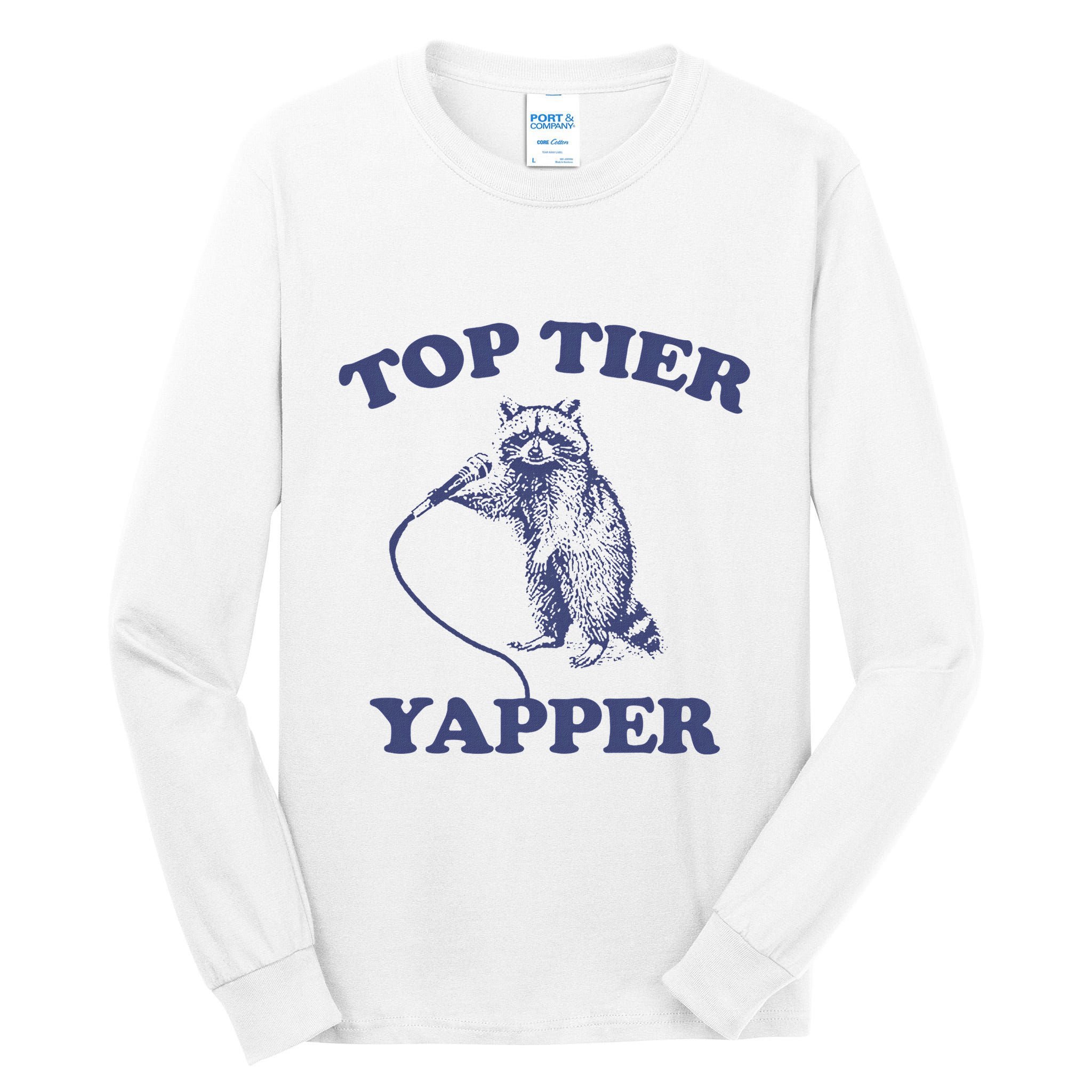 Vintage Top Tier Yapper Meme Retro Cartoon Tall Long Sleeve T-Shirt