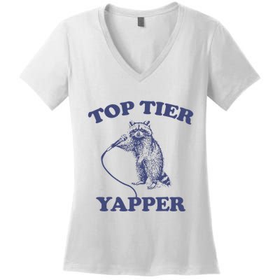 Vintage Top Tier Yapper Meme Retro Cartoon Women's V-Neck T-Shirt