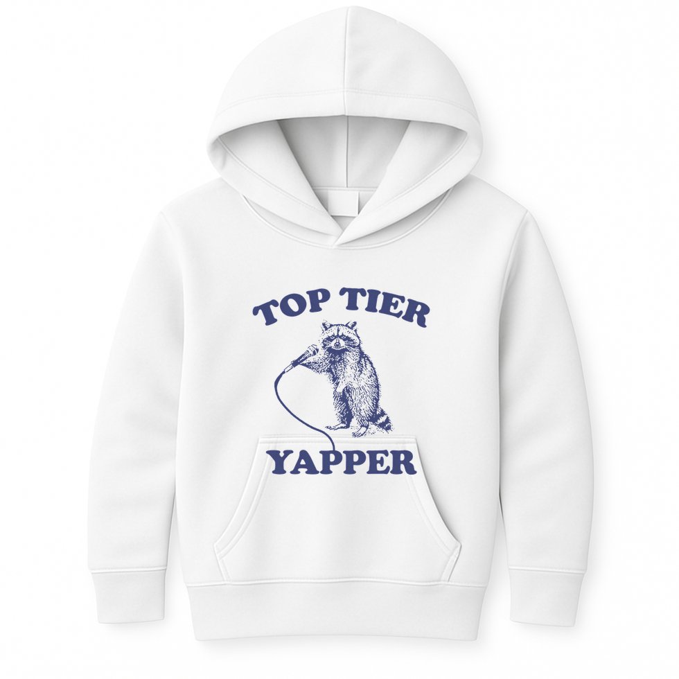 Vintage Top Tier Yapper Meme Retro Cartoon Kids Hoodie