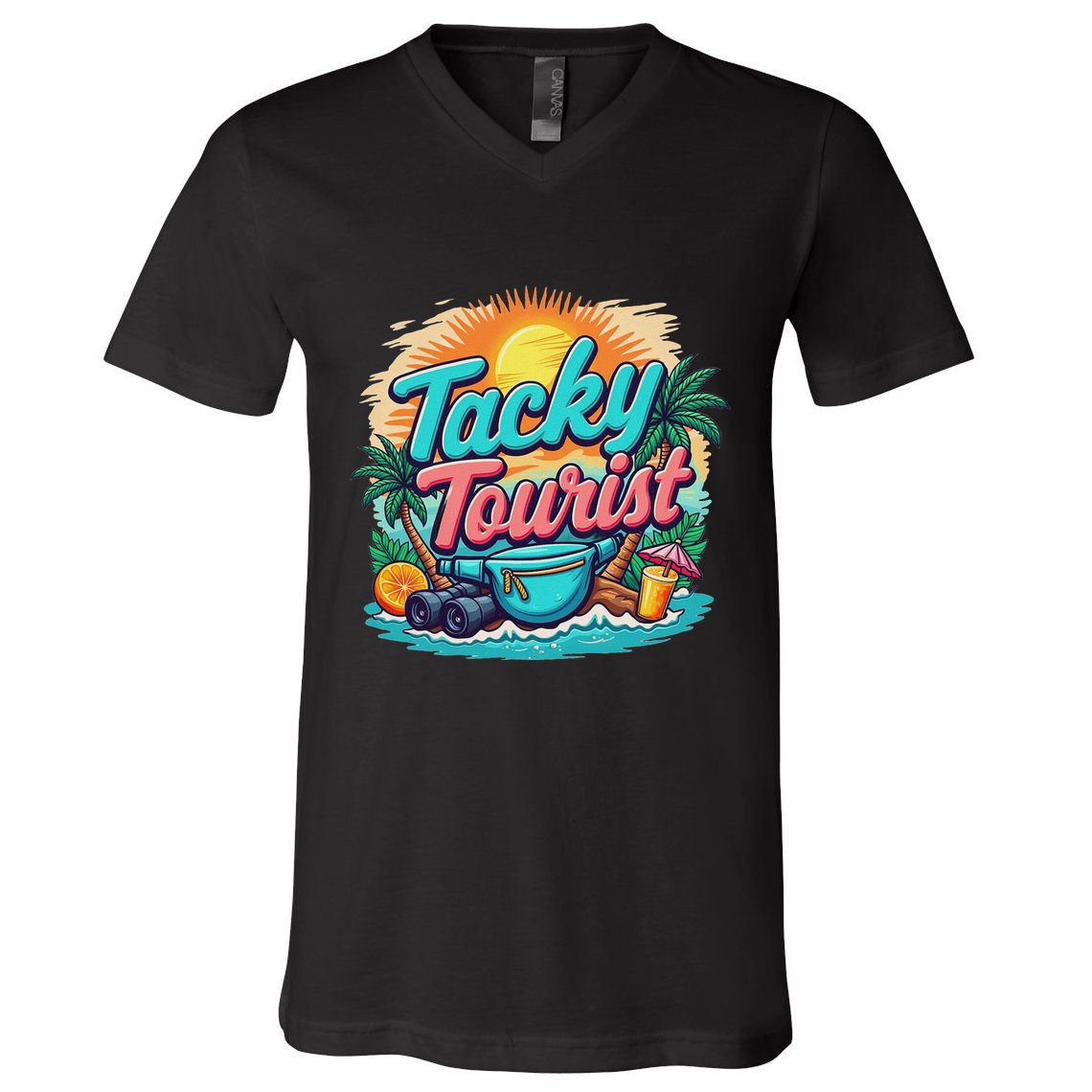 Vacay Tacky Tourist Outfit Wacky Tacky Costume Idea Tacky V-Neck T-Shirt