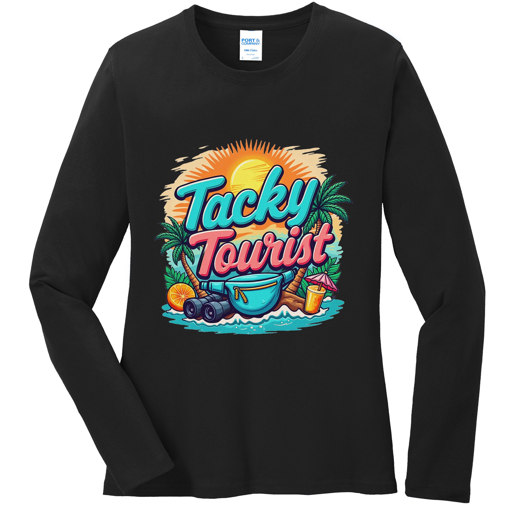 Vacay Tacky Tourist Outfit Wacky Tacky Costume Idea Tacky Ladies Long Sleeve Shirt