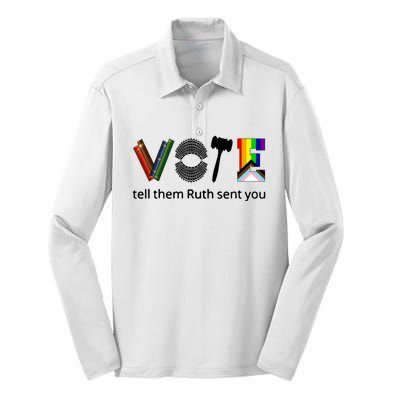 Vote Tell Them Ruth Sent You Silk Touch Performance Long Sleeve Polo