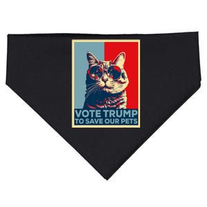 Vote Trump To Save Our Pets 2024 Poster Trump Cats & Dogs USA-Made Doggie Bandana