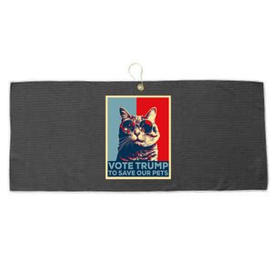 Vote Trump To Save Our Pets 2024 Poster Trump Cats & Dogs Large Microfiber Waffle Golf Towel