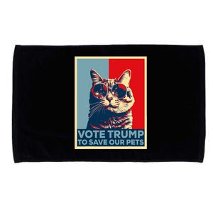 Vote Trump To Save Our Pets 2024 Poster Trump Cats & Dogs Microfiber Hand Towel