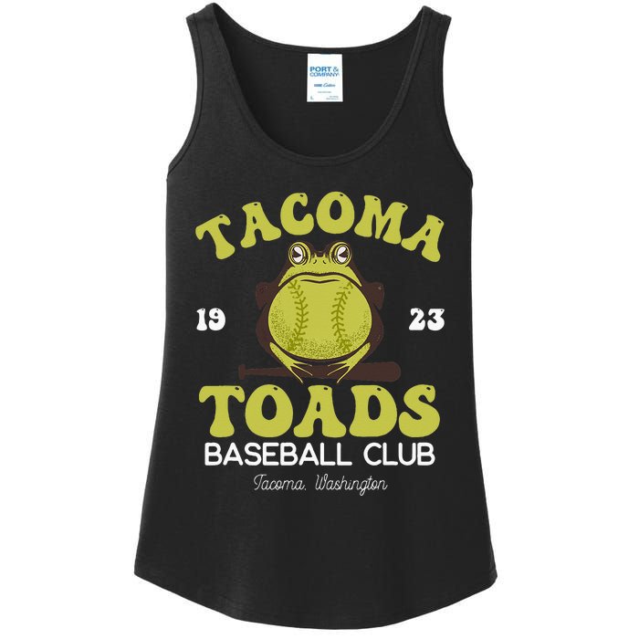 Vintage Tacoma Toads Retro Minor League Baseball Team Ladies Essential Tank