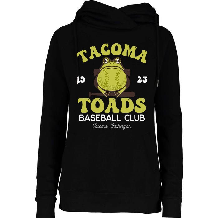 Vintage Tacoma Toads Retro Minor League Baseball Team Womens Funnel Neck Pullover Hood