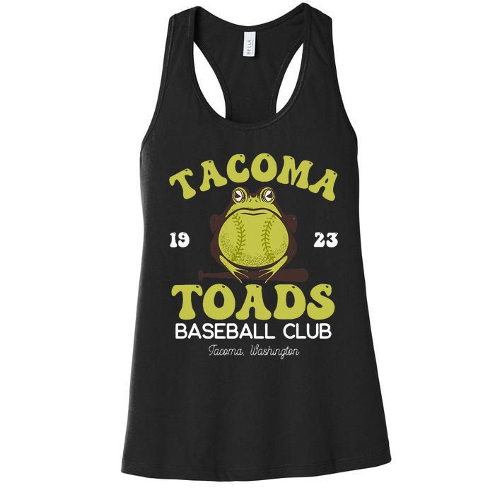 Vintage Tacoma Toads Retro Minor League Baseball Team Women's Racerback Tank