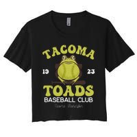 Vintage Tacoma Toads Retro Minor League Baseball Team Women's Crop Top Tee