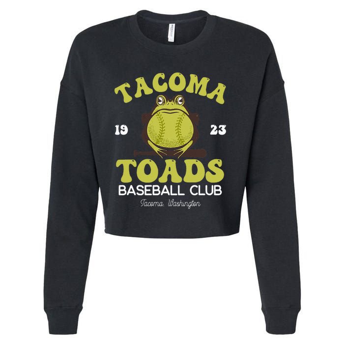 Vintage Tacoma Toads Retro Minor League Baseball Team Cropped Pullover Crew