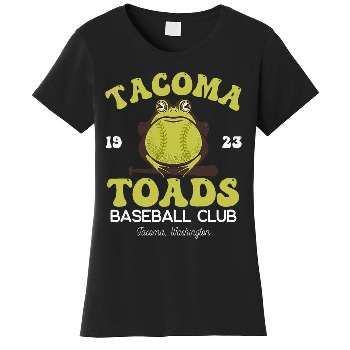 Vintage Tacoma Toads Retro Minor League Baseball Team Women's T-Shirt