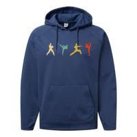 Vintage Taekwondo Tae Kwon Do Fighter Performance Fleece Hoodie