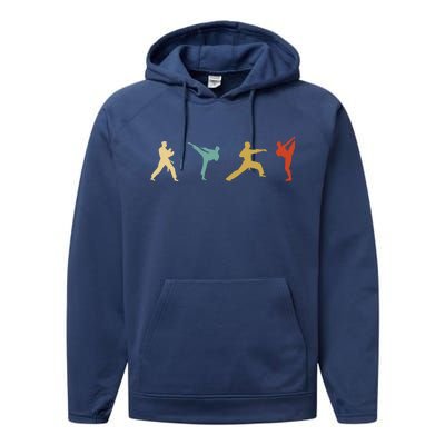 Vintage Taekwondo Tae Kwon Do Fighter Performance Fleece Hoodie