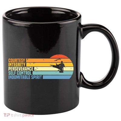 Vintage Taekwondo Tenets Martial Arts Graphic Tee 11oz C Handle Ceramic Mug