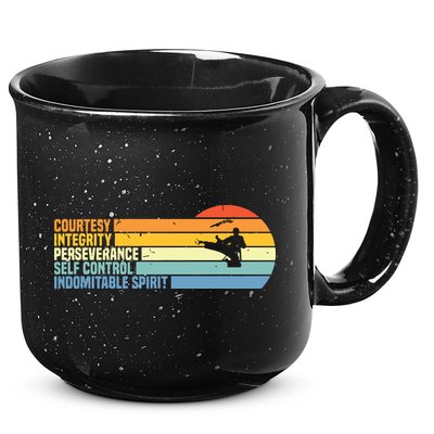 Vintage Taekwondo Tenets Martial Arts Graphic Tee 15oz Campfire Ceramic Mug