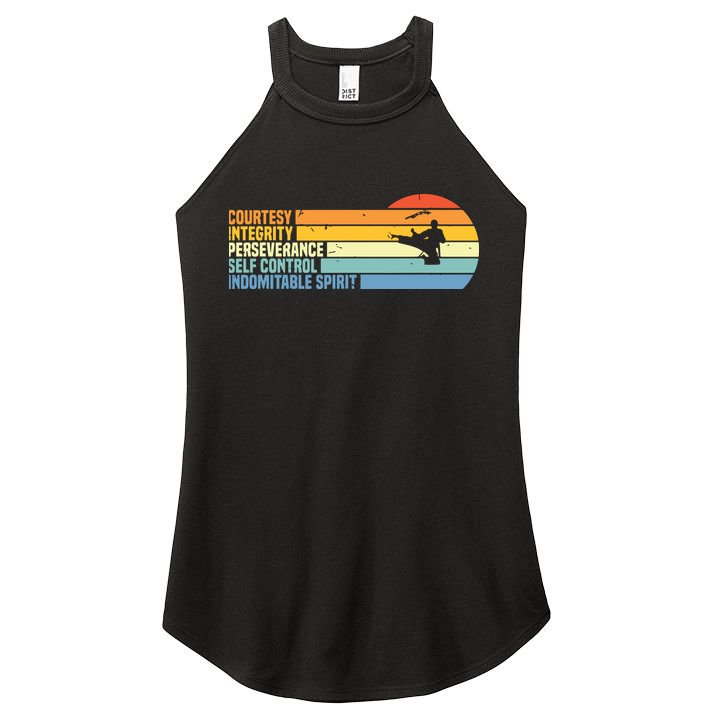 Vintage Taekwondo Tenets Martial Arts Graphic Tee Women's Perfect Tri Rocker Tank