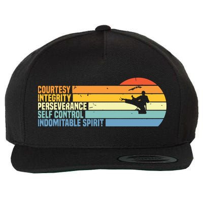 Vintage Taekwondo Tenets Martial Arts Graphic Tee Wool Snapback Cap