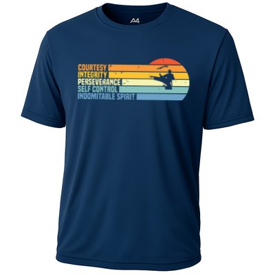 Vintage Taekwondo Tenets Martial Arts Graphic Tee Performance Shirt