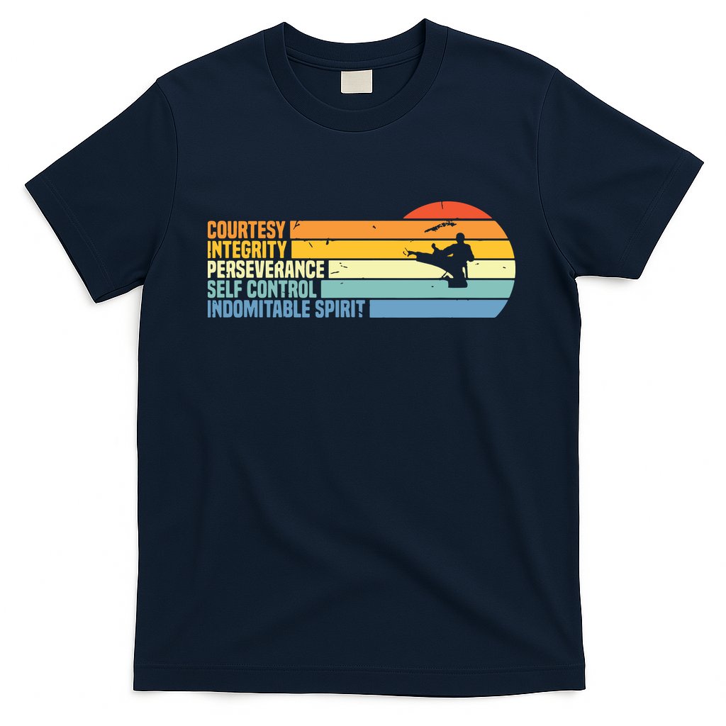 Vintage Taekwondo Tenets Martial Arts Graphic Tee T-Shirt