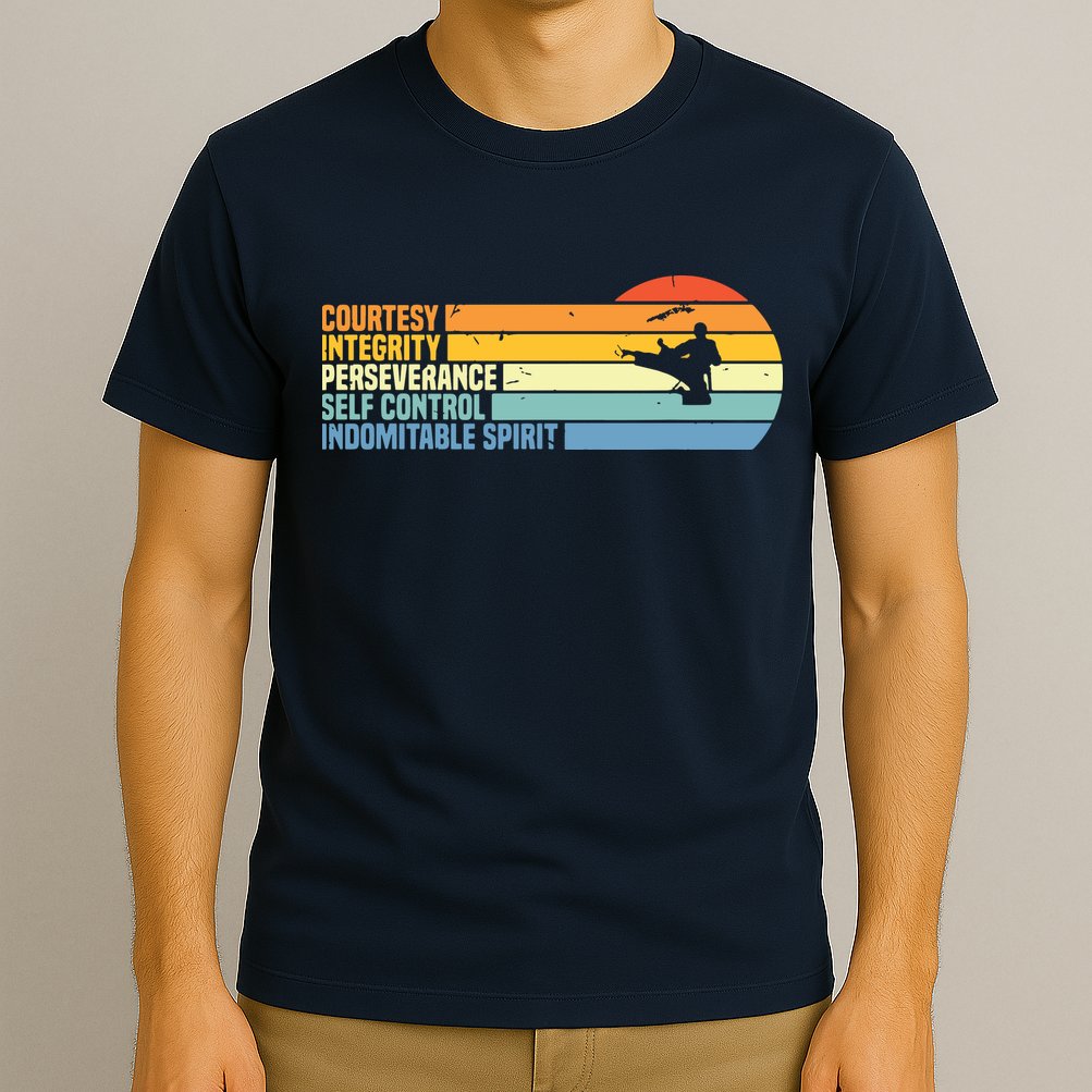 Vintage Taekwondo Tenets Martial Arts Graphic Tee T-Shirt