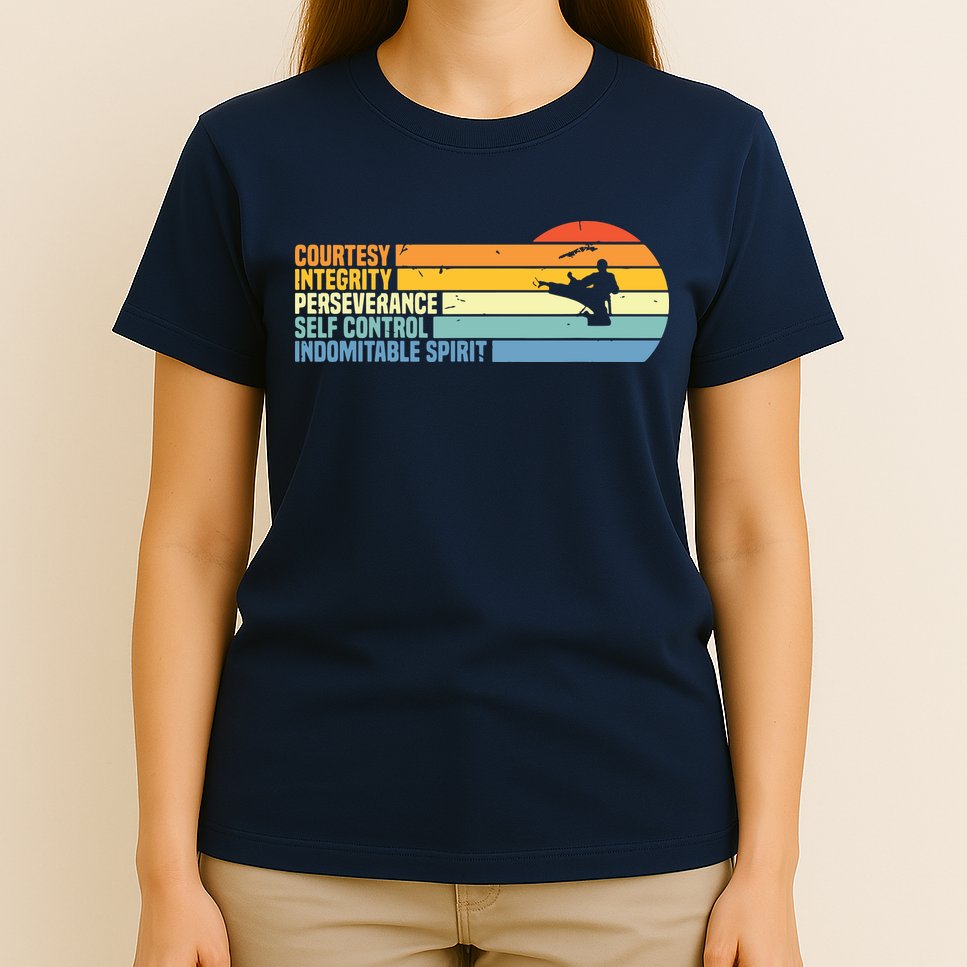 Vintage Taekwondo Tenets Martial Arts Graphic Tee T-Shirt