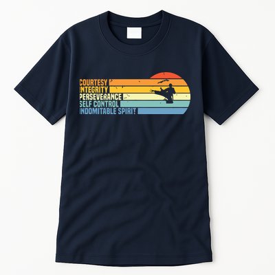 Vintage Taekwondo Tenets Martial Arts Graphic Tee Tall T-Shirt